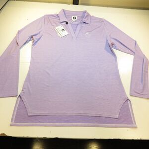 FOOTJOY Purple 1/4 ZIP JERSEY SHIRT Women L  LAS VEGAS COUNTRY CLUB GOLF